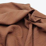 Double gaze de coton BIO unie noisette