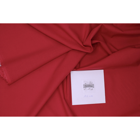 Voile de coton organique uni coloris rouge cerise Voile de coton organique uni coloris rouge cerise