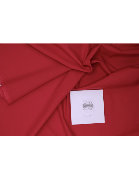 Voile de coton organique uni coloris rouge cerise