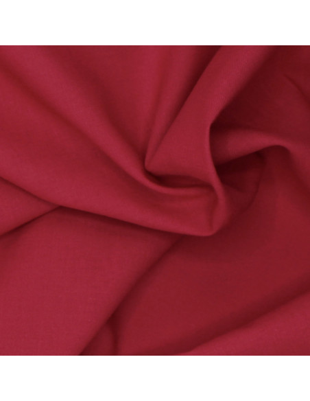 Voile de coton organique uni coloris rouge cerise