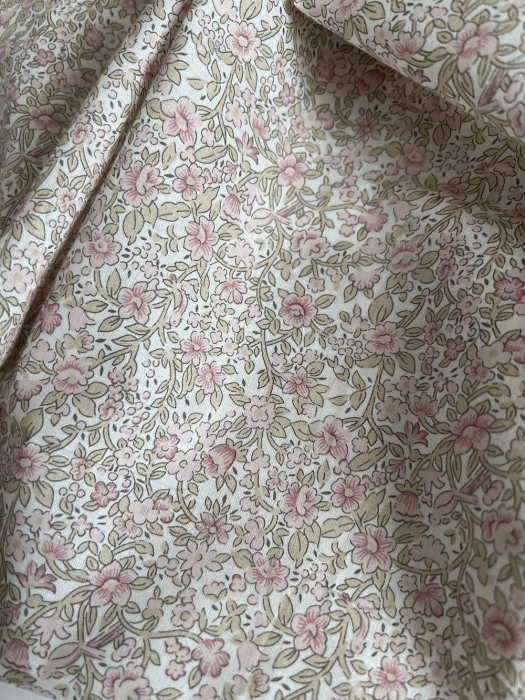 Birdy - Batiste de coton BIO imprimé exclusif Rose et vert fané