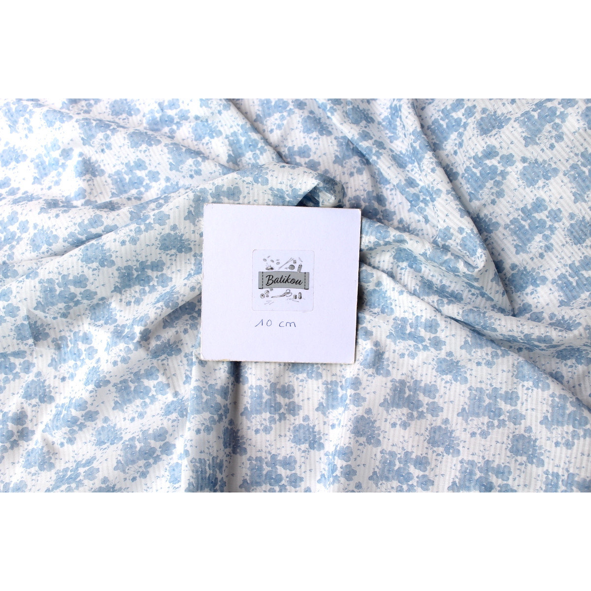 Voile de coton organique rayé imprimé fleuri bleu faïence Tissus issus de l'agriculture biologique  - 5 Voile de coton organique rayé imprimé fleuri bleu faïence Tissus issus de l'agriculture biologique  - 5