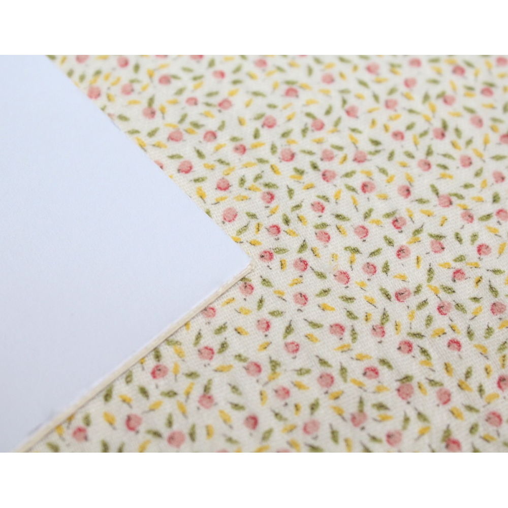 Double gaze de coton BIO écru à motifs fruités