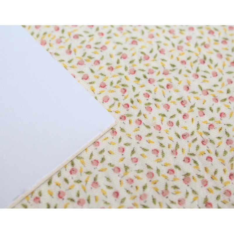 Double gaze de coton BIO écru à motifs fruités