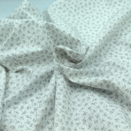 Popeline de coton douce coloris fleuri gris fond lait qualité SWEET