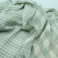 Double gaze de coton double face vichy vert tendre