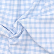 Coton vichy carreaux bleu ciel et blanc 10mm Coton vichy carreaux bleu ciel et blanc 10mm