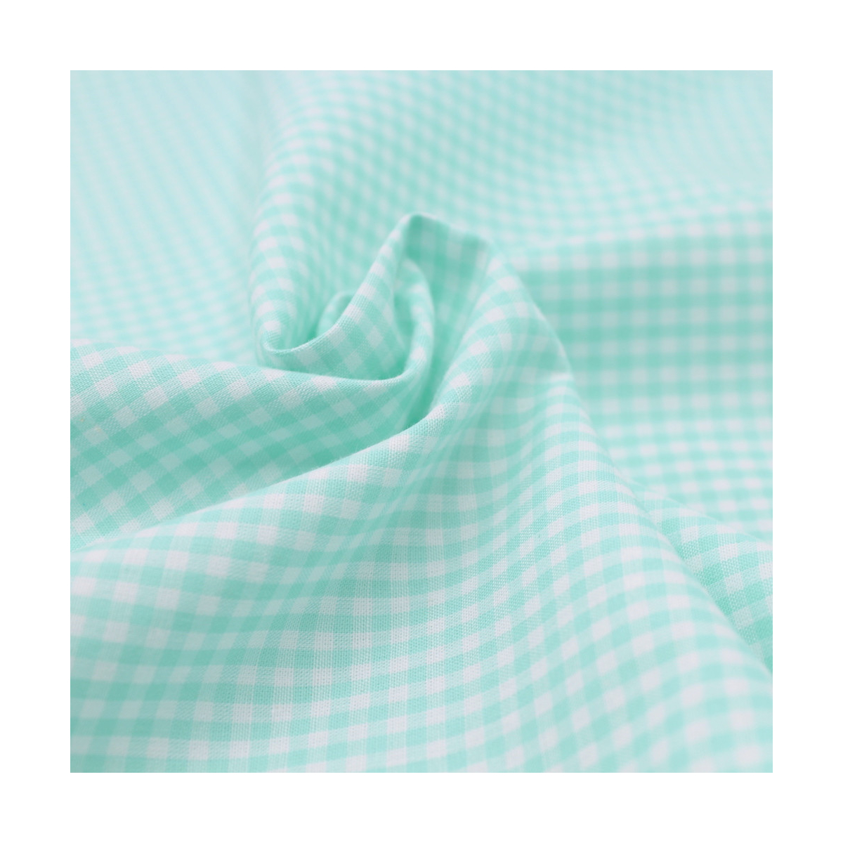 Coton vichy mini carreaux 2.7mm jade Qualité Oeko-tex - 1 Coton vichy mini carreaux 2.7mm jade Qualité Oeko-tex - 1