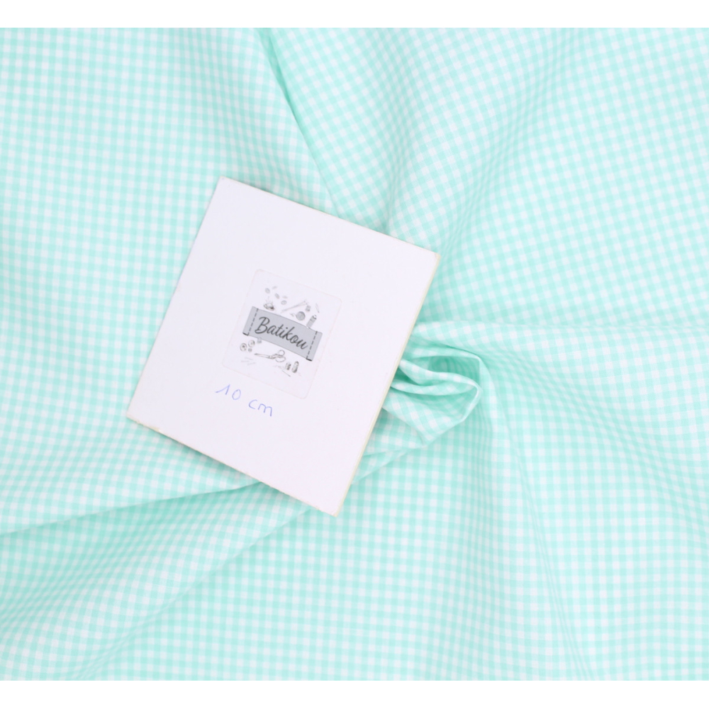 Coton vichy mini carreaux 2.7mm jade Qualité Oeko-tex - 3