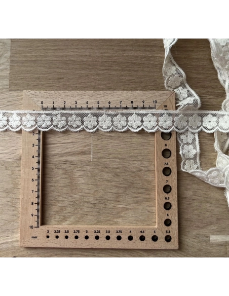 Galon tulle souple écru broderie coton brodé 20mm x 1m