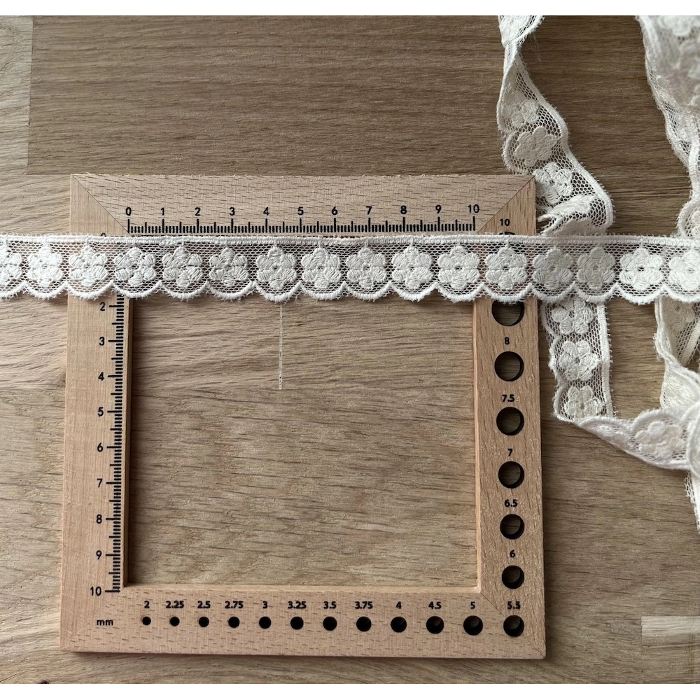 Galon tulle souple écru broderie coton brodé 20mm x 1m