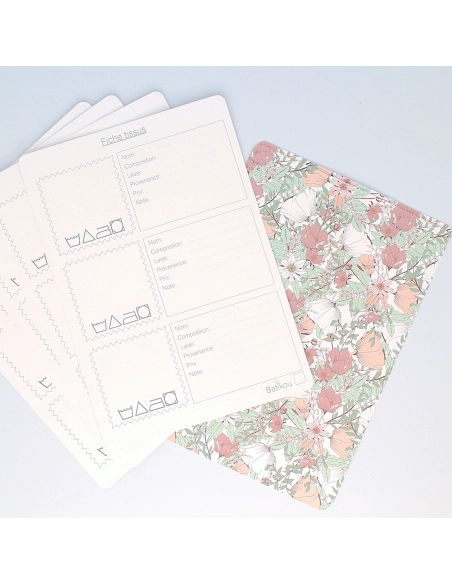 Lot 10 fiches d'organisation Tissus A5