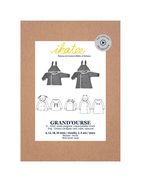 Pochette patron Ikatee Grande Ourse bébé 6 mois au 4ans  - 1