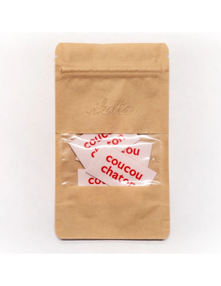 Étiquettes Tissées "Coucou Chaton" ©ikatee - Lot de 5