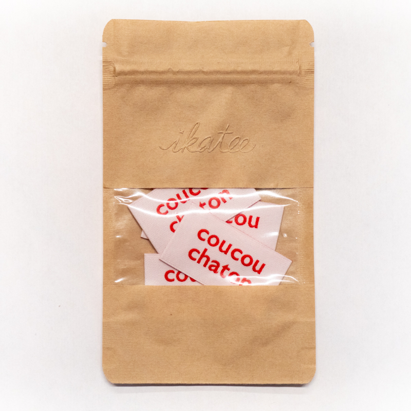 Étiquettes Tissées "Coucou Chaton" ©ikatee - Lot de 5