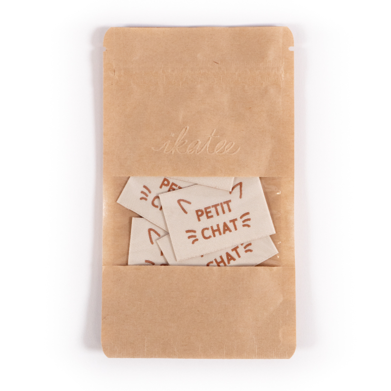 Étiquettes Tissées "Petit Chat" ©ikatee - Lot de 5