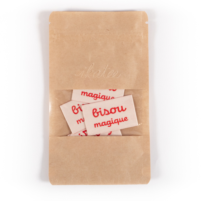 Étiquettes Tissées "Bisou Magique" ©ikatee - Lot de 5