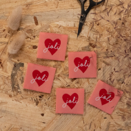 Étiquettes Tissées "Joli Coeur" ©ikatee - Lot de 5