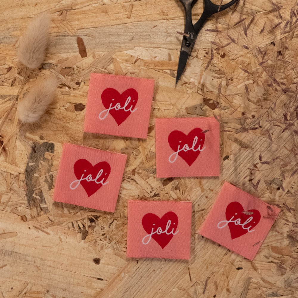 Étiquettes Tissées "Joli Coeur" ©ikatee - Lot de 5