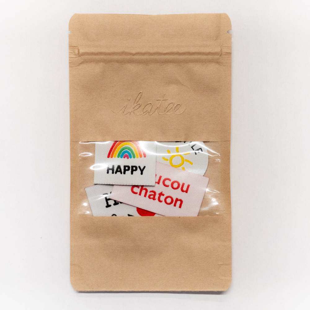 Assortiment d'Étiquettes Tissées "Colorful" ©ikatee - Lot de 4