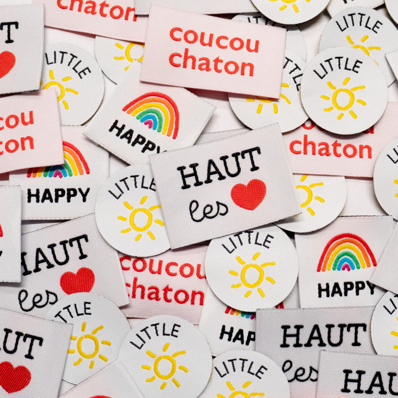 Assortiment d'Étiquettes Tissées "Colorful" ©ikatee - Lot de 4