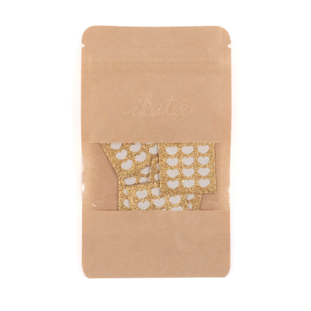 Étiquettes Tissées "Cœurs Écrus" ©ikatee - Lot de 5