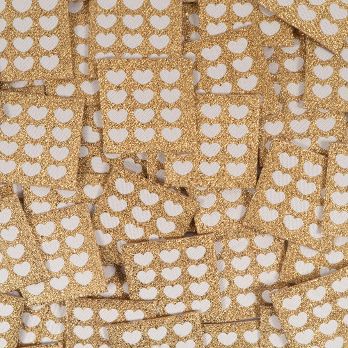 Étiquettes Tissées "Cœurs Écrus" ©ikatee - Lot de 5