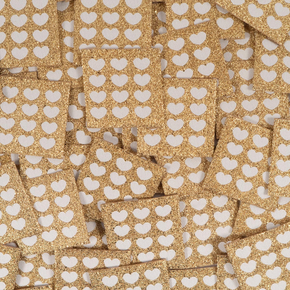 Étiquettes Tissées "Cœurs Écrus" ©ikatee - Lot de 5