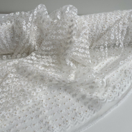 Tulle souple crème marguerites dorées Batikou - 1