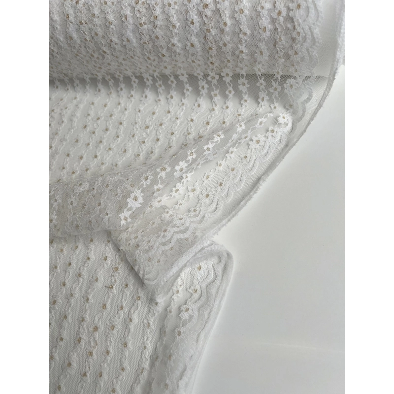 Tulle souple crème marguerites dorées Batikou - 6