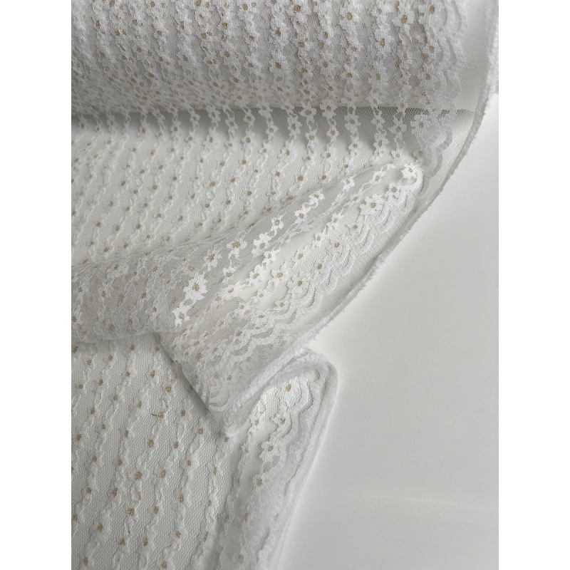 Tulle souple crème marguerites dorées Batikou - 6