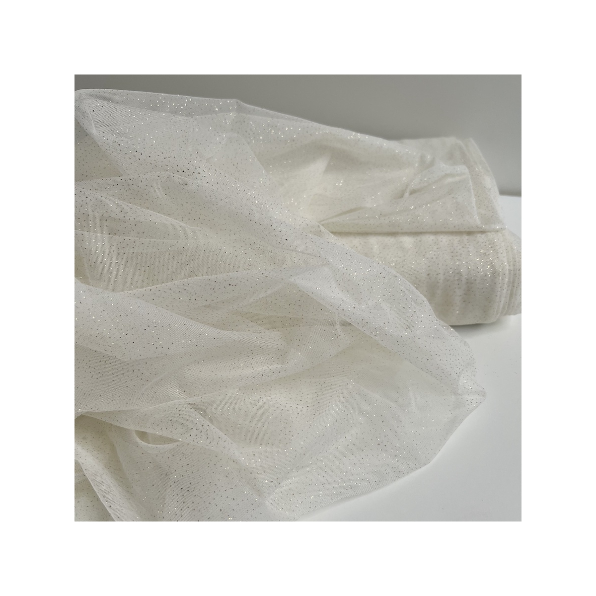 Tulle souple écru / doré Batikou - 1