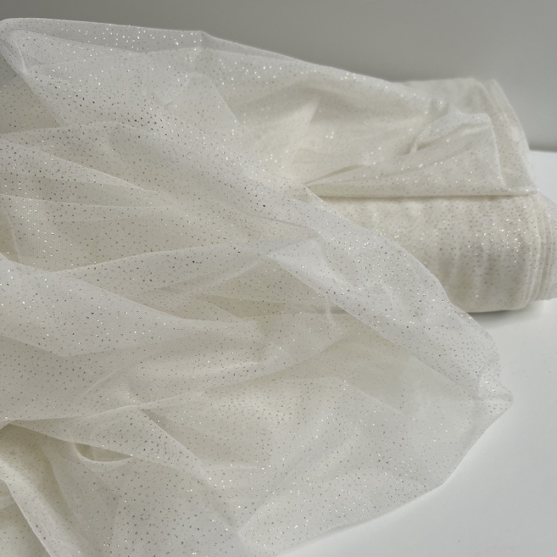 Tulle souple écru / doré Batikou - 1