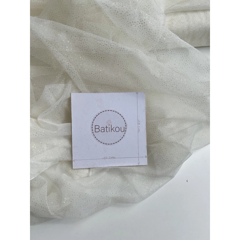 Tulle souple écru / doré Batikou - 5
