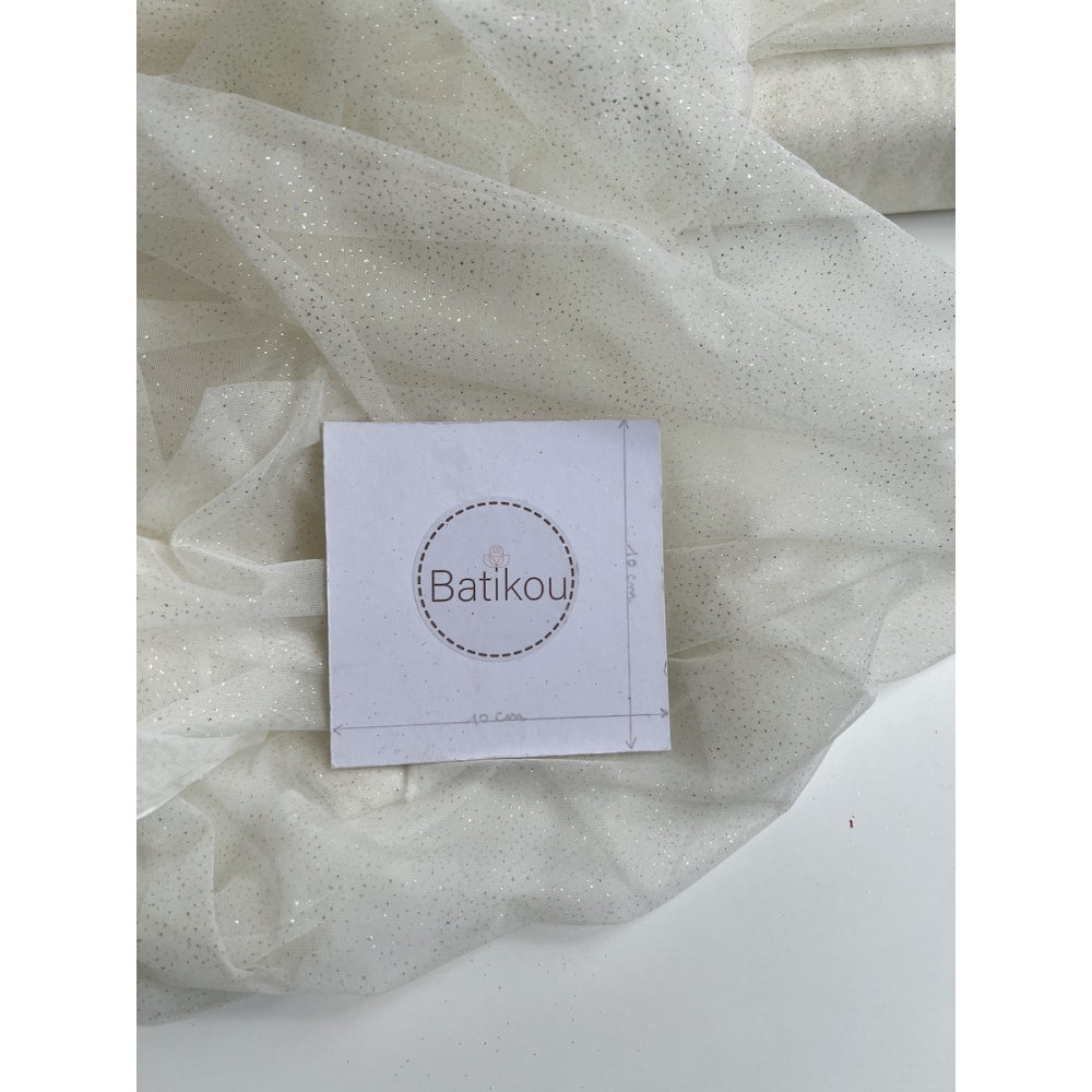 Tulle souple écru / doré Batikou - 5