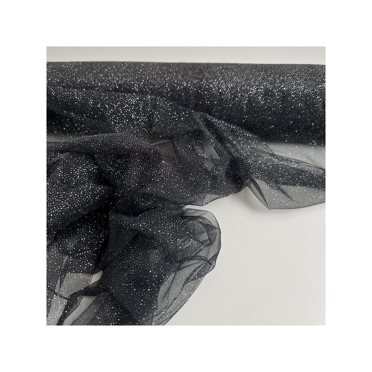 Tulle souple noir / argent Batikou - 1 Tulle souple noir / argent Batikou - 1