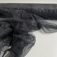 Tulle souple noir / argent Batikou - 1