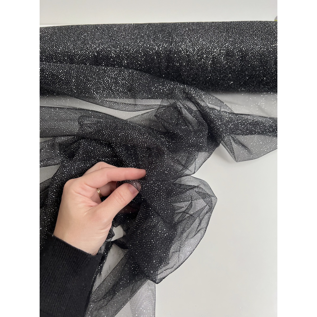Tulle souple noir / argent Batikou - 2 Tulle souple noir / argent Batikou - 2