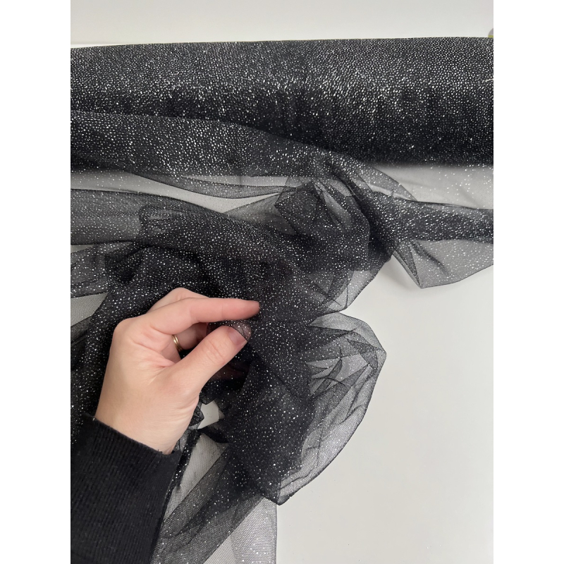 Tulle souple noir / argent Batikou - 2 Tulle souple noir / argent Batikou - 2