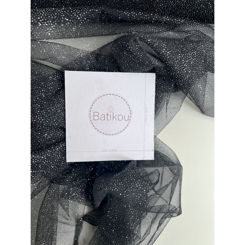 Tulle souple noir / argent Batikou - 3 Tulle souple noir / argent Batikou - 3