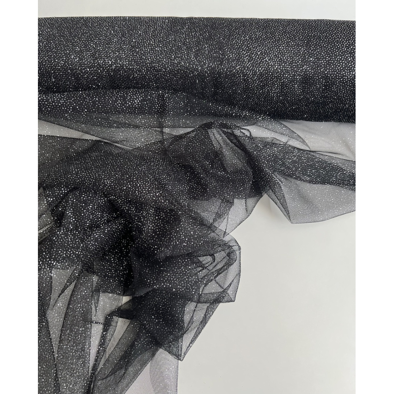 Tulle souple noir / argent Batikou - 4 Tulle souple noir / argent Batikou - 4
