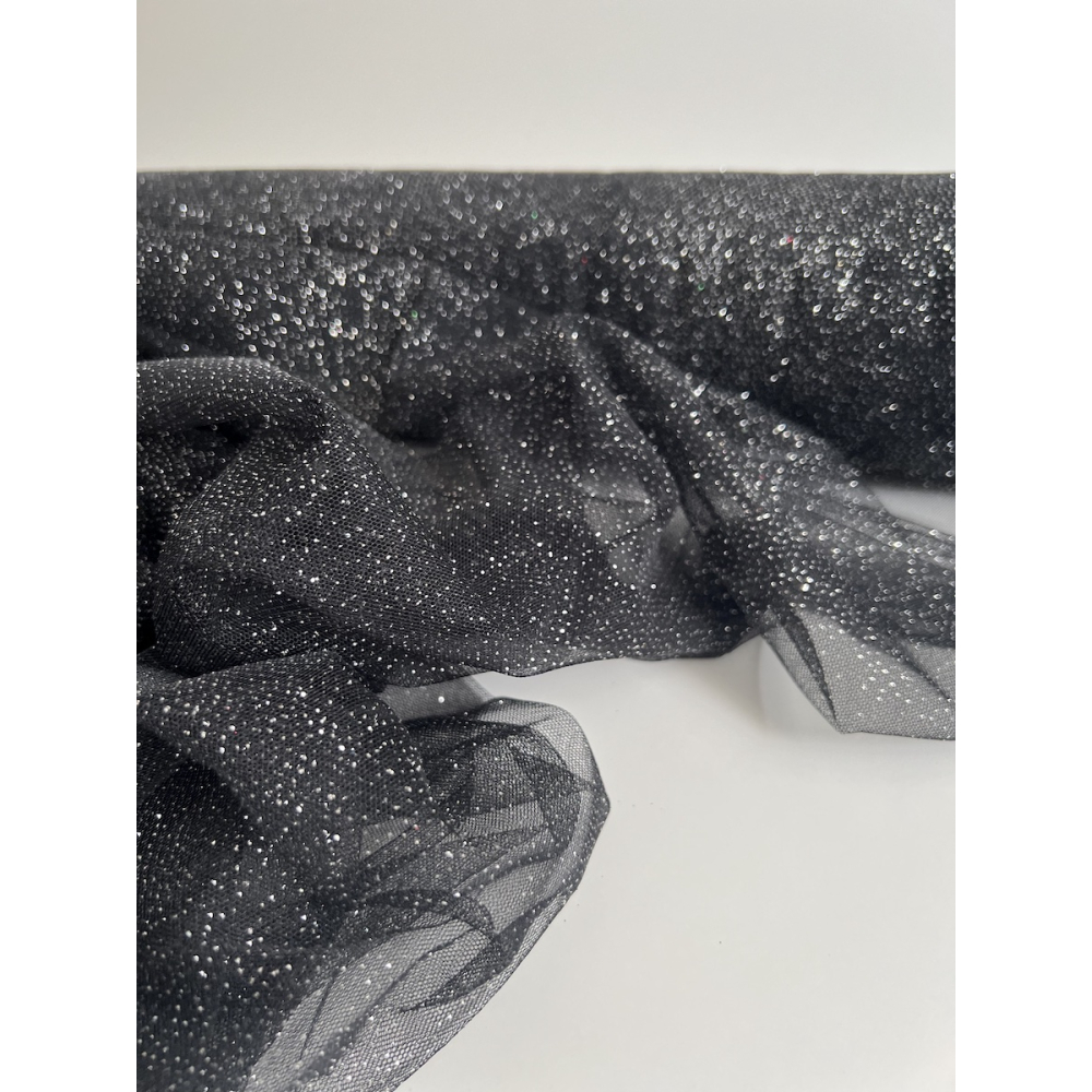 Tulle souple noir / argent Batikou - 5 Tulle souple noir / argent Batikou - 5