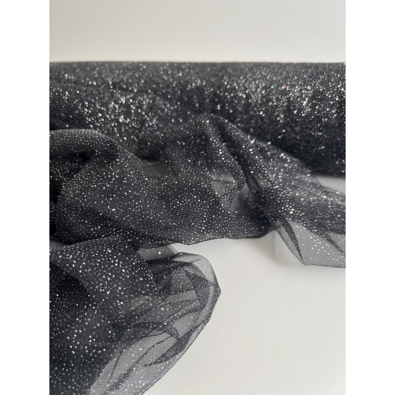 Tulle souple noir / argent Batikou - 5 Tulle souple noir / argent Batikou - 5