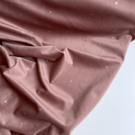 Stella - Velours ras fluide coloris vieux rose nuée d'étoiles argentées Batikou - 1