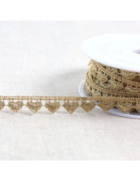 Guipure métallique coeur - Coloris Or