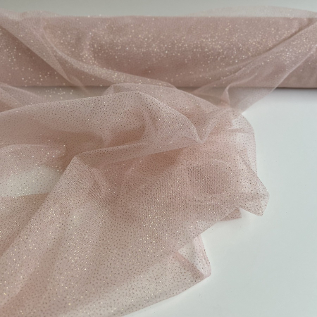 Tulle souple rose nude / doré Batikou - 1