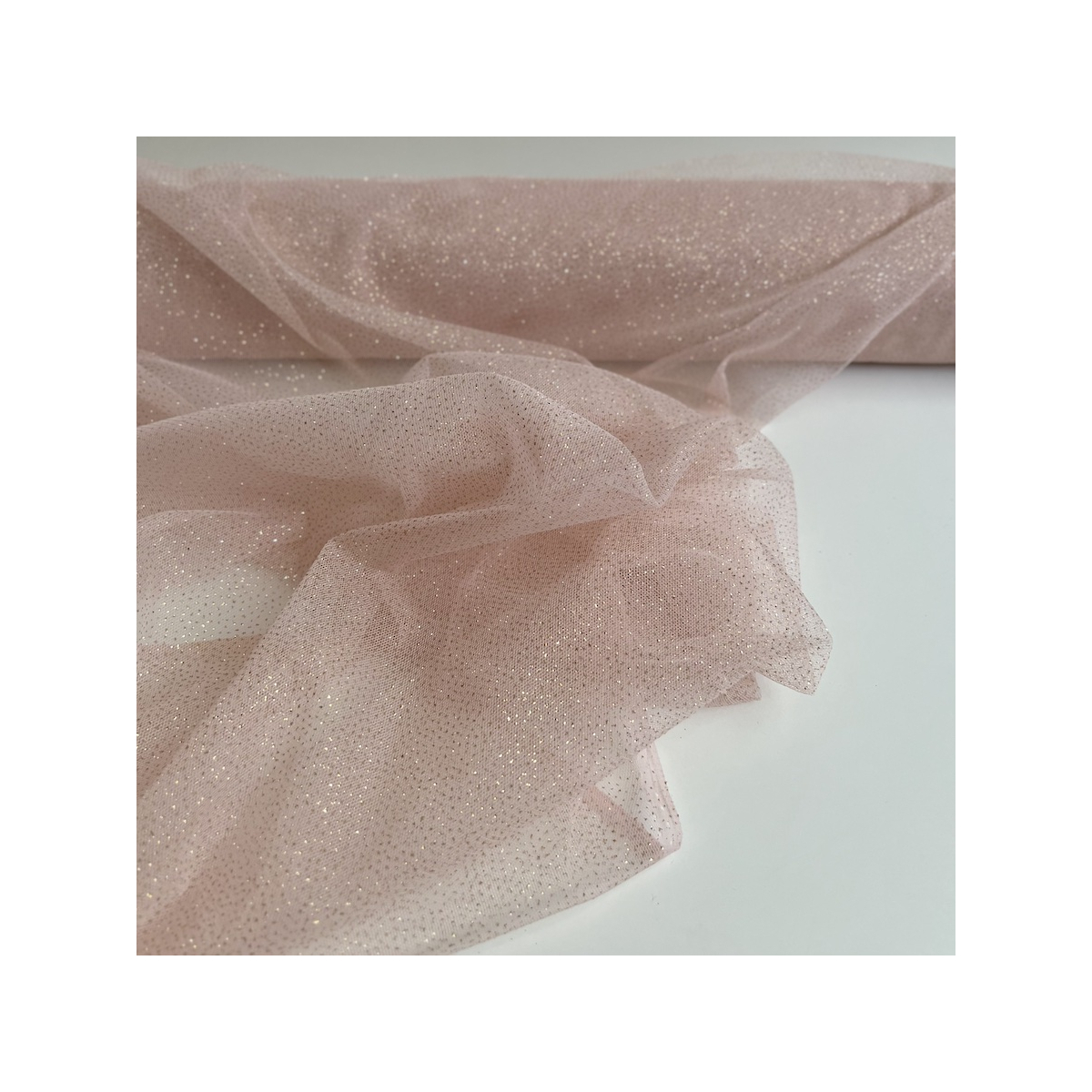 Tulle souple rose nude / doré Batikou - 1