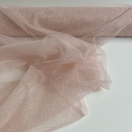 Tulle souple rose nude / doré Batikou - 1 Tulle souple rose nude / doré Batikou - 1