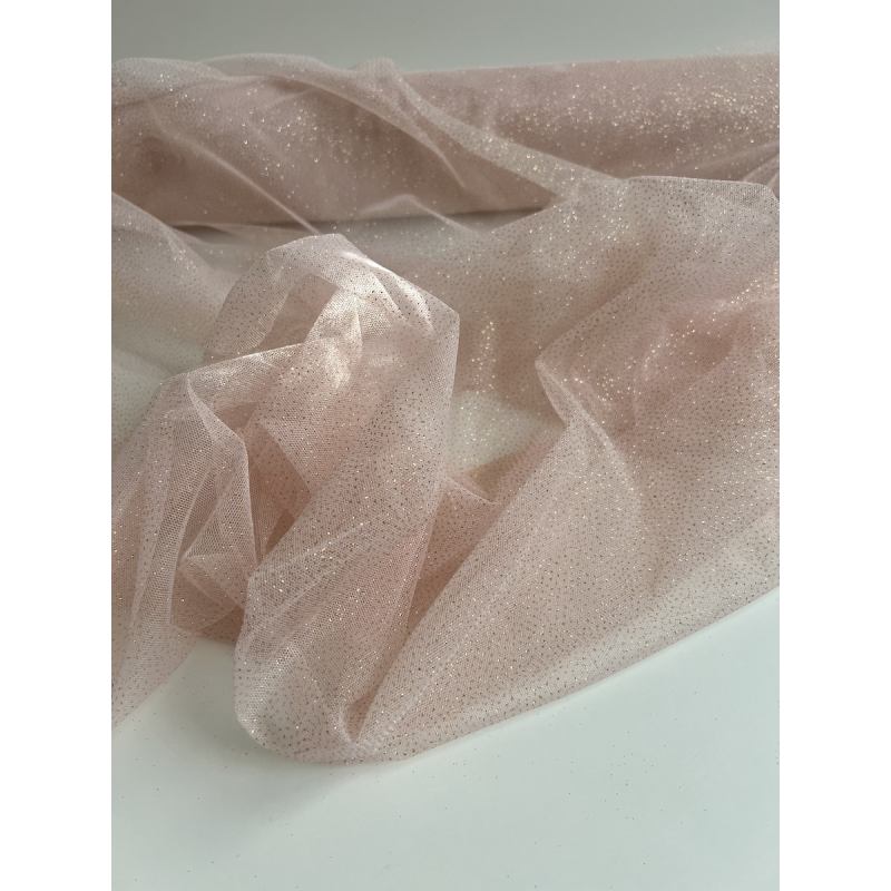 Tulle souple rose nude / doré Batikou - 2