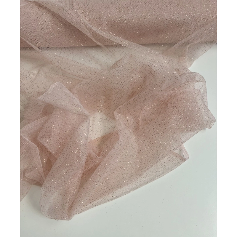 Tulle souple rose nude / doré Batikou - 3